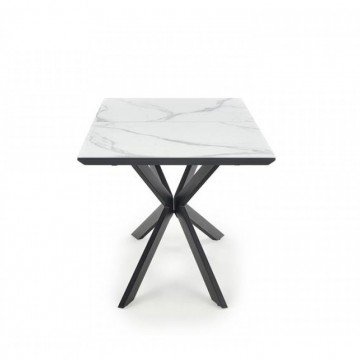 Фото8.Раскладной стол DIESEL 160 (200) x90 Halmar белый мрамор/черный